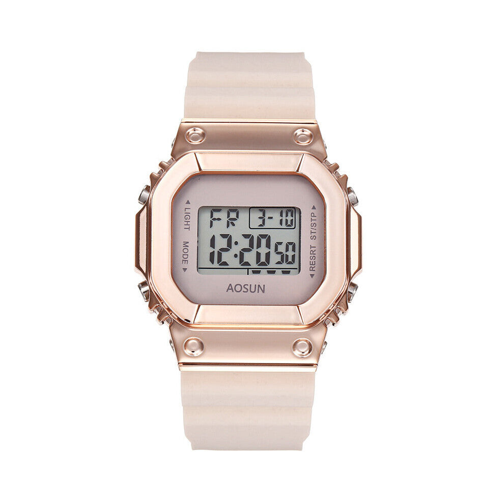 Male and female student watch multifunctional alarm clock luminous sports diving student 3D