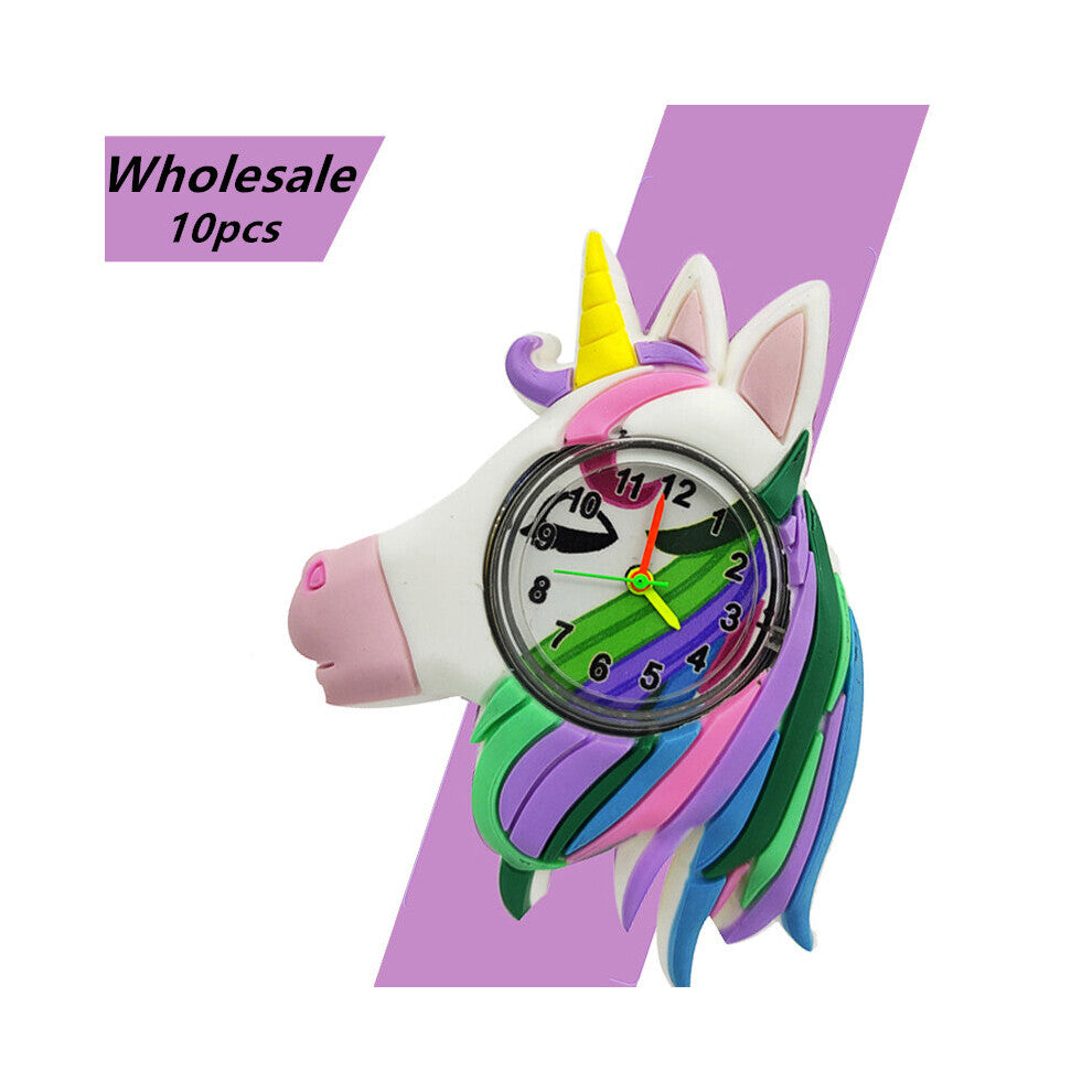 10 Pieces Boys Girls Watches Children Watch Clock Pony Unicorn Watch Kids Study Time Toys Baby Watches Birthday Gift