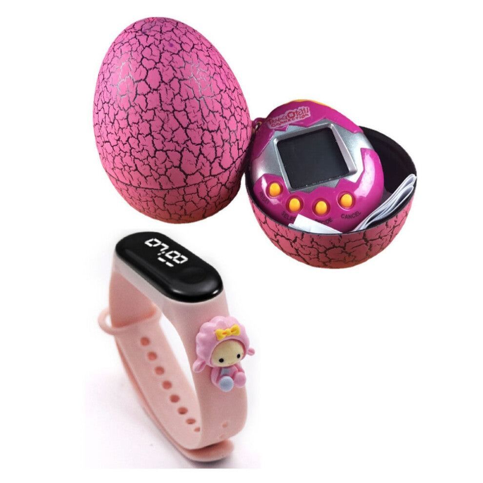 Children Watch Toys Set Easter Eggs Kids Electronic Watch Dinosaur Egg Pet Game Toy Digital Watches Kids Boys Girls