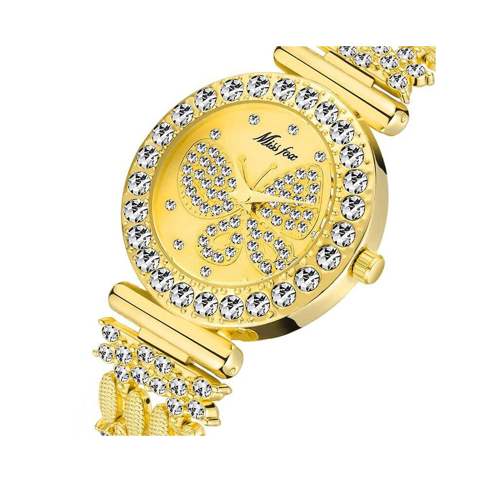 Butterfly Women Watch Bling Bling Dress Quartz Watches For Ladies Small Wrist Jewelry Accessories For Female