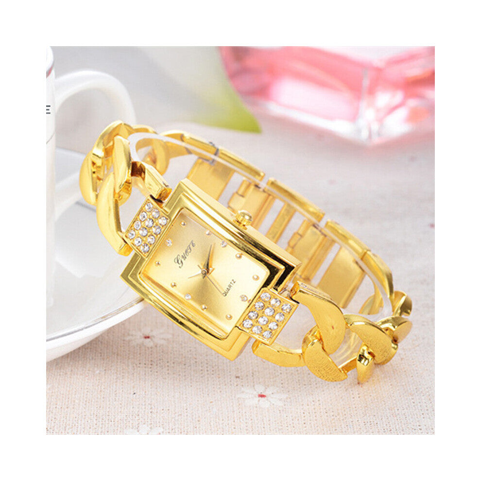 Famous Women Bracelet Watch Golden Stainless Steel Quartz Wristwatch Analog Female Casual Clock Relogio