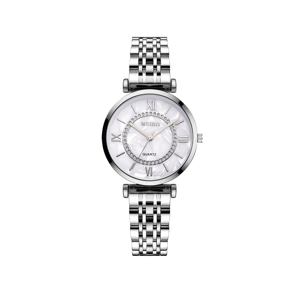 Women Watches Top Diamond Ladies Stainless Steel Band Wristwatches Silver Rose Mesh Strap Female Quartz Watch