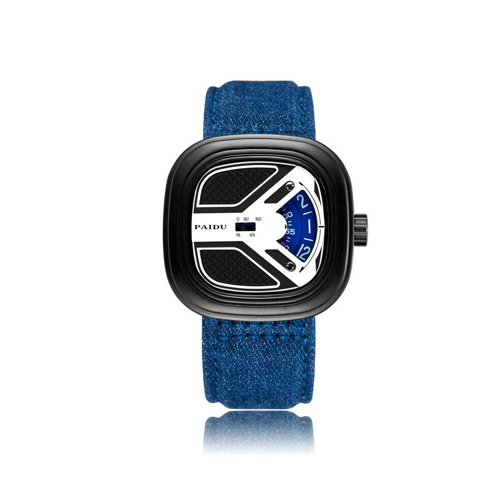 Square Watches Men Sports Watches Creative Turntable Leather Band Quartz Wristwatches Male Watch Reloj Hombre