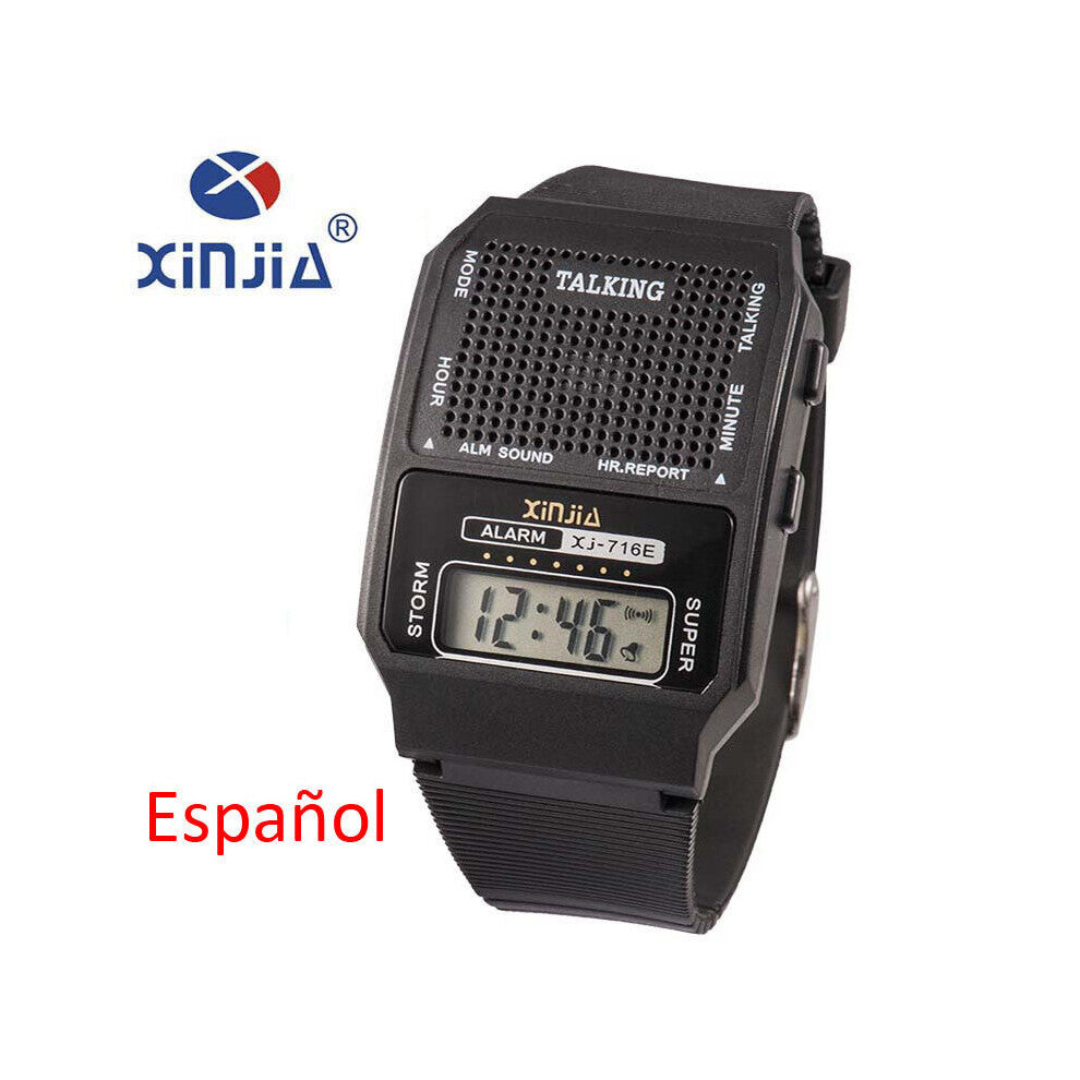 Old Men and Women Talking Watch Speak Spanish Portugues Electronic Digital Sports WristWatches For The Blind People Elder