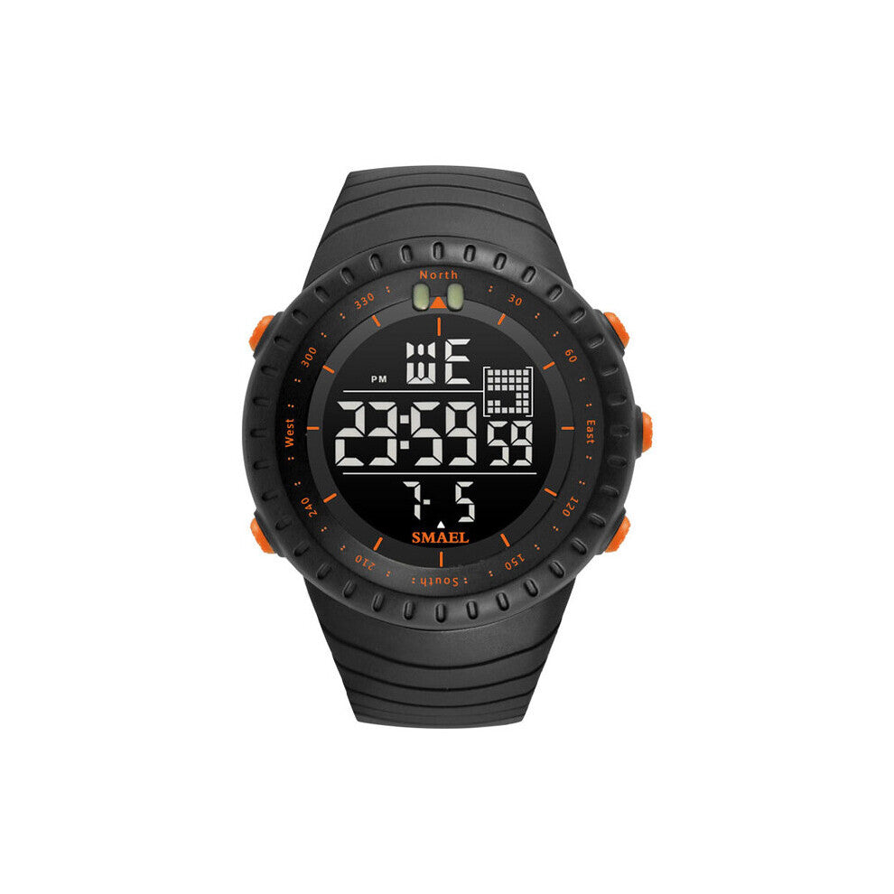 Top Men Electronics Watch Outdoor Sports Waterproof Big Dial Digital LED Alarm Digital-watch Male 1237