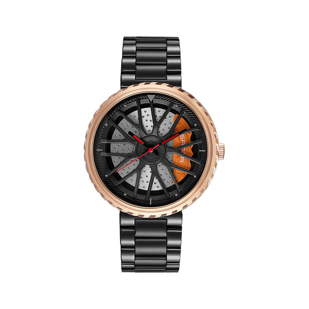 Sanda Mens Watch Sports Car Wheel Tires Dial Watches Top Stainless Steel Strap Him Hub Wrist Clock Reloj Hombre