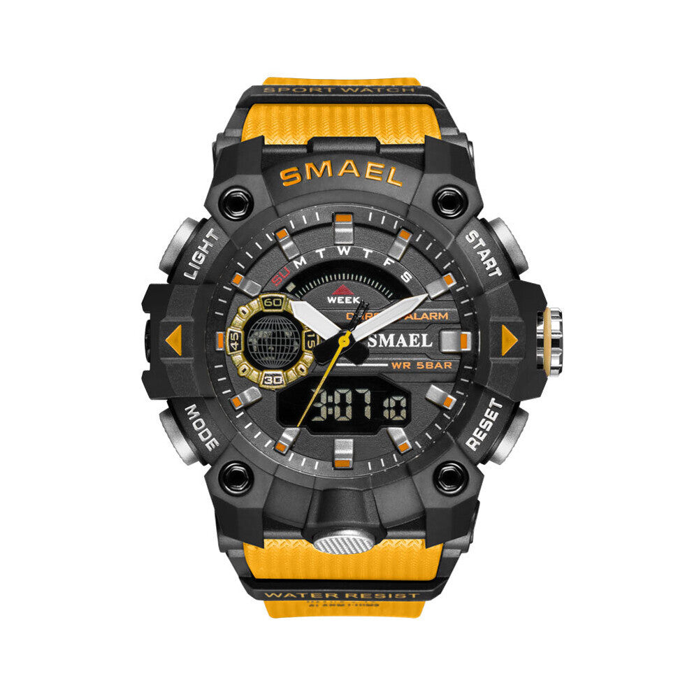 Men's Sport Watches Shock Resistant 50M Waterproof Wristwatch LED Alarm Stopwatch Clock Military Watches Men 8040