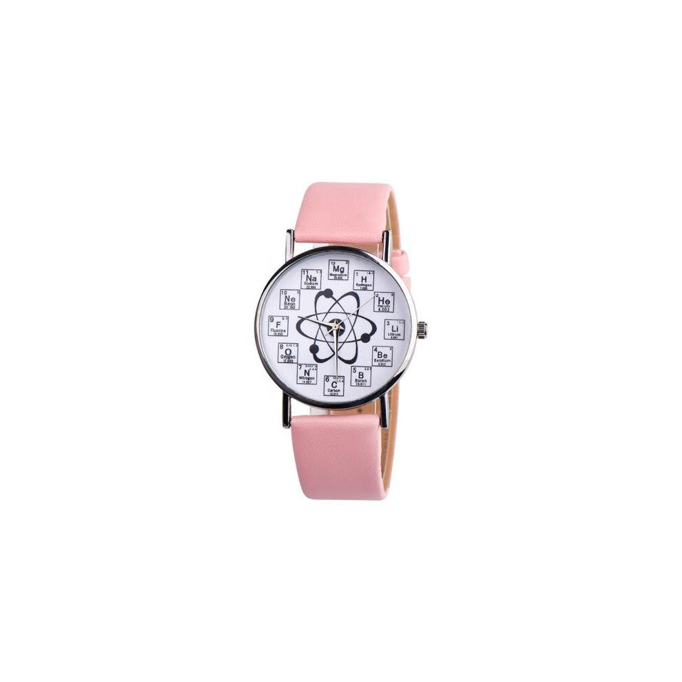 Chemical Element Markers Molecule Pattern Watch Women Ladies Students Girs Casual Leather Belt Quartz Wristwatches