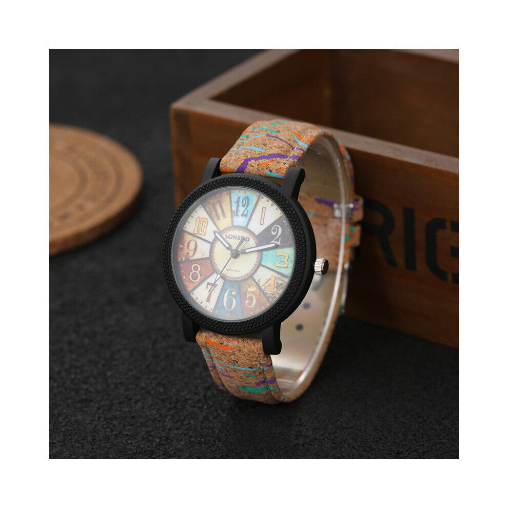 Vintage Wood Grain Watch Women Creative Turntable Watches Leather Band Quartz Wristwatches Ladies Relogio Feminino