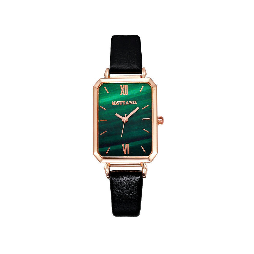 Green Watch for Women's Light Watch Female Temperament Square Plate Accessories Lover Gift