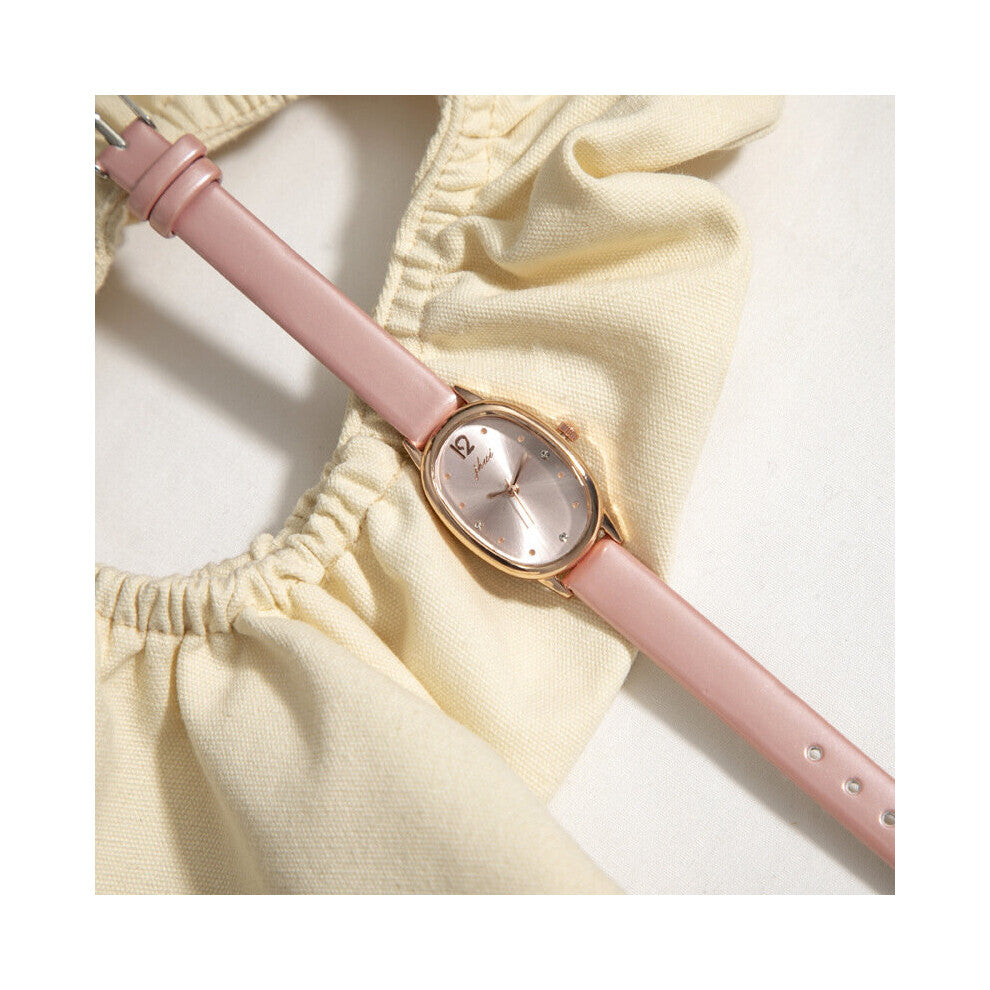 Oval Watch For Women Ladies Wristwatch Rhinestone Female Watches Quartz Leather Clock Gift montre femme