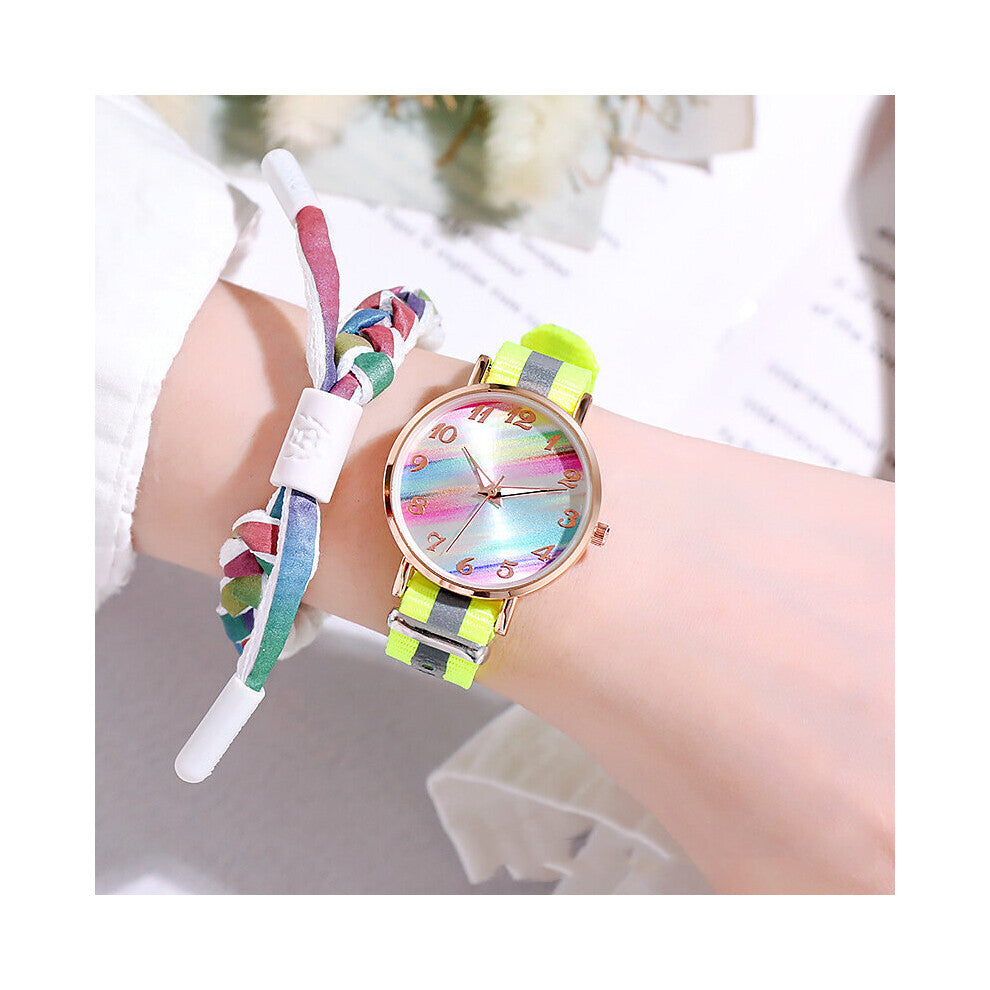 Rainbow Women's Watch Nylon Strap Colorful Wristwatch For Ladies Casual Quartz Female Clock Students' Gift reloj