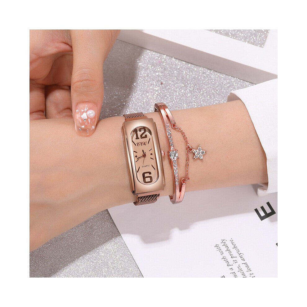 Magnet Strap Watches Women Square Number Dial Women Watches Subdial Ladies Casual Quartz Wristwatch Montre