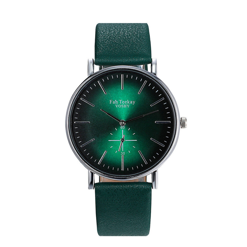 Women Men Watches Leather Casual Green Ladies Bracelet Clock Alloy Quartz Wrist Watch Relogio Feminino