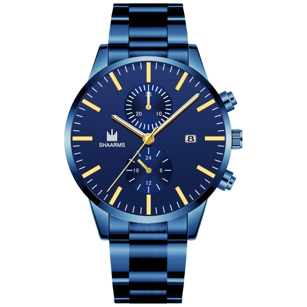 Men Sport Watch Steel Strap Watch Analog Quartz Wrist Watches Man Leather Casual Business Clock Men's Digital Watch