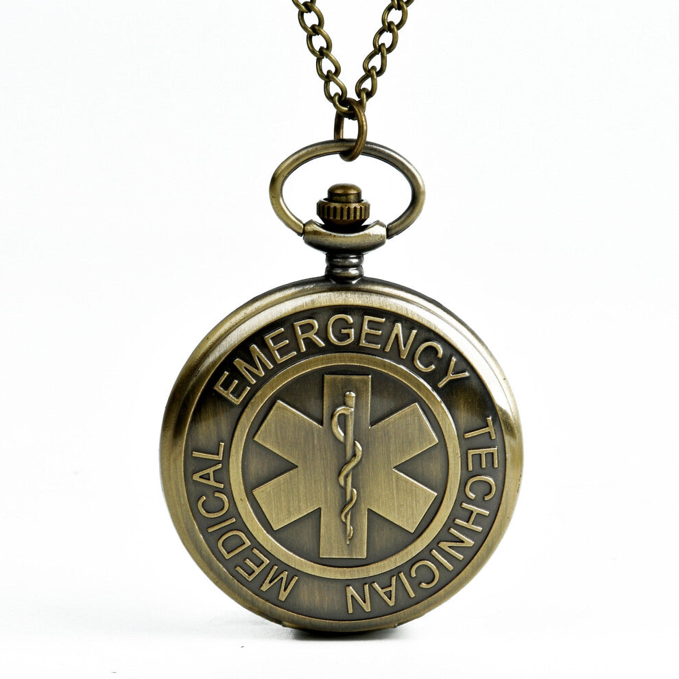 Bronze Embossed Rice Word Little Snake Pocket Watch Classical Style Large First Aid Box English Circle Pocket Watch