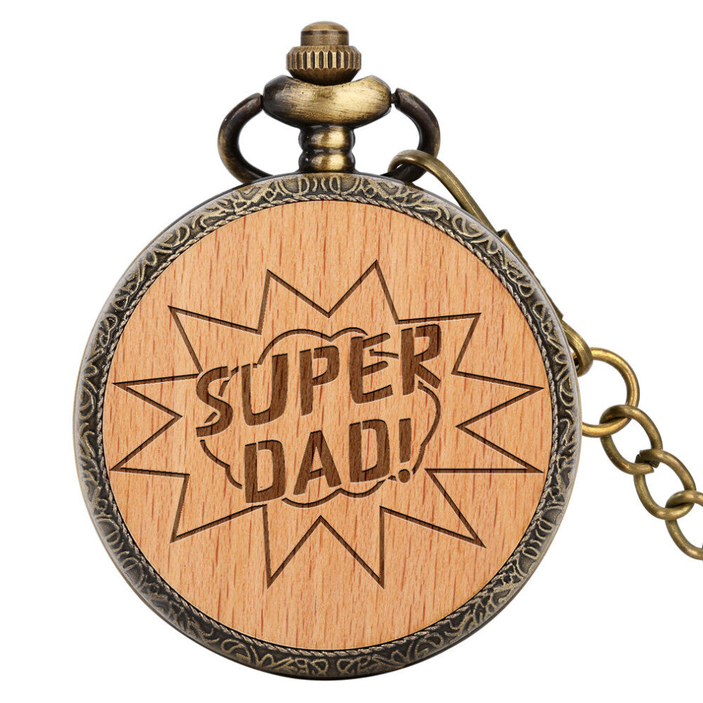 Practical for Father's Quartz Pendant Pocket Watch Classic Arabic Numeral Dial Waist Chain accessories Gift to Dady