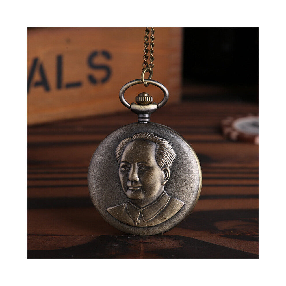 8178Large bronze bronze Chairman's head embossed pocket watch anniversary pocket watch souvenir