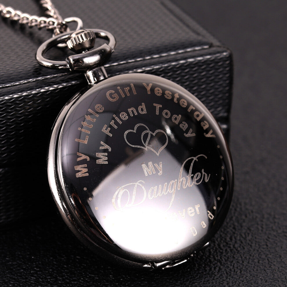 8951Black send holiday glossy English letters large pocket watch