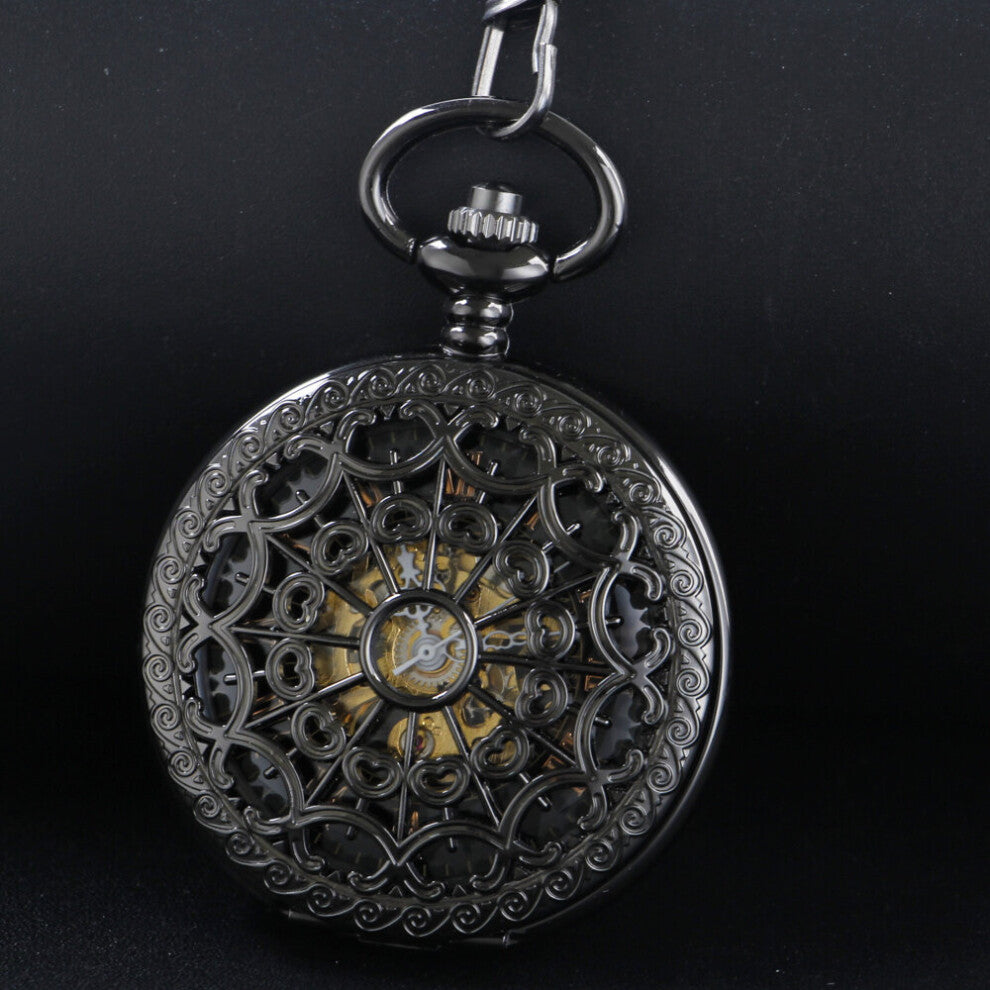 Hollow Double Grain Mechanical Pocket Watch High Neutral Necklace Pendant Jewelry for Men and Women Pjx905