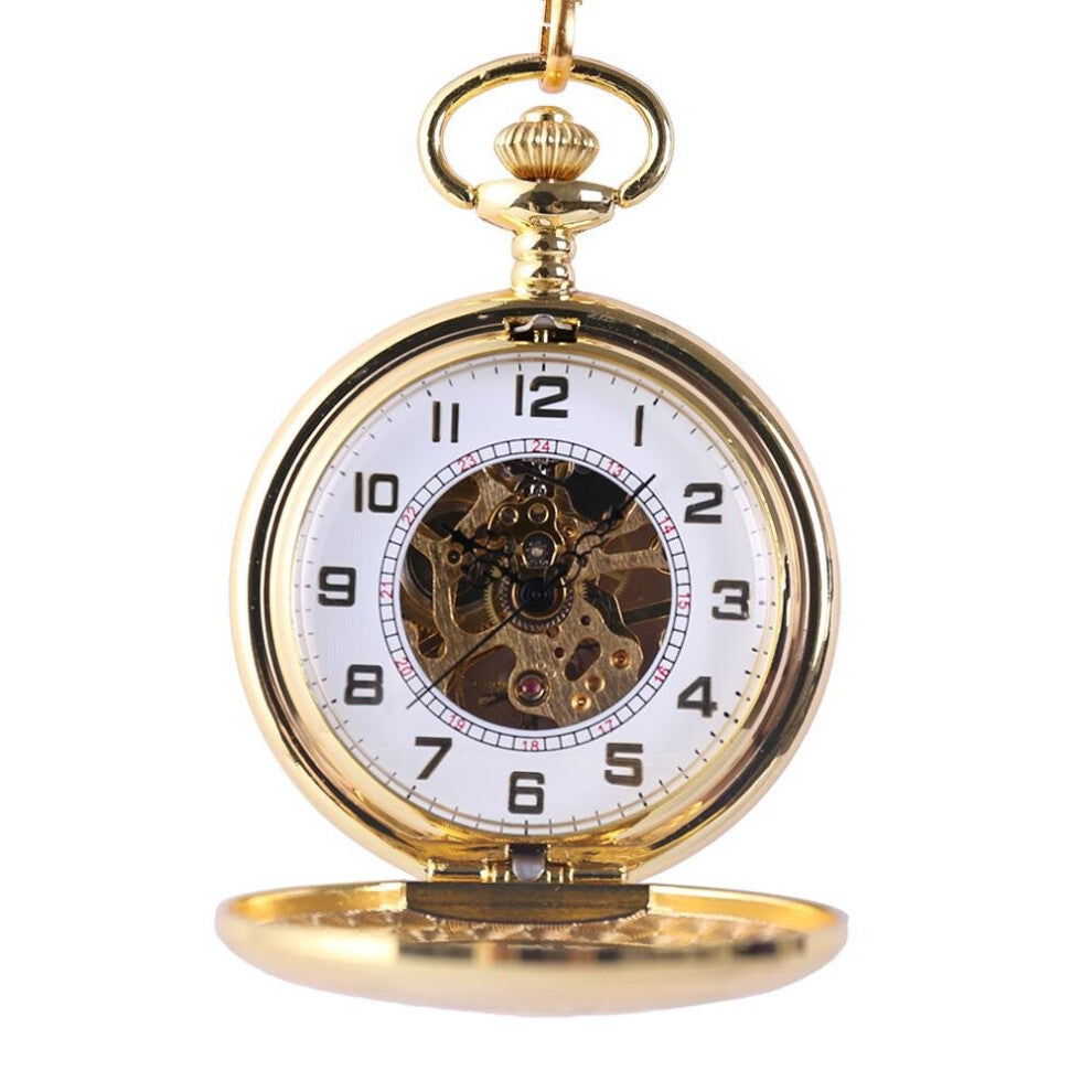 8929Vintage dense digital face open pocket watch men's and women's accessories with chain