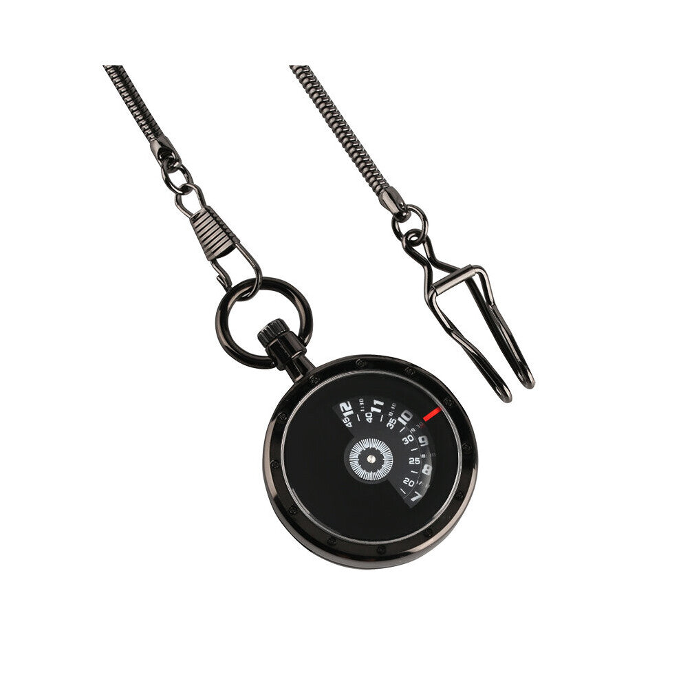 Creative Open Face Turntable Dial Pocket Watch Men Women Snake Fob Chain Smooth Back Cover Pendant Quartz Clock Gift relo