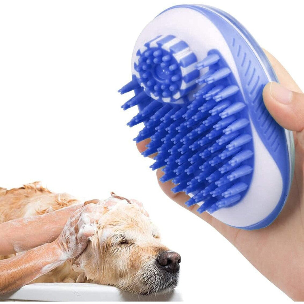 Pet Bath Brush, 2 in 1 Shampoo Dispenser Massage Brush