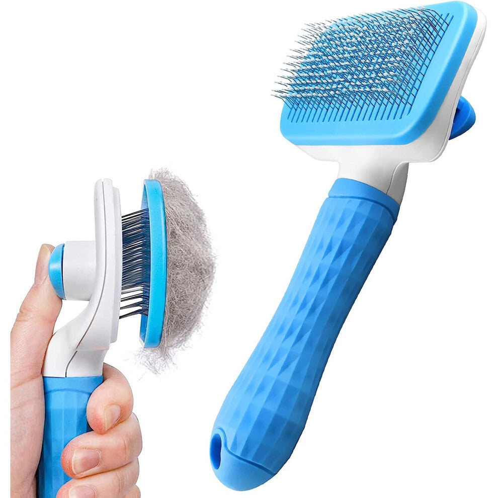 Self Cleaning Cat Dog Smoothing Brush, Pet Grooming Tool With Clean Button
