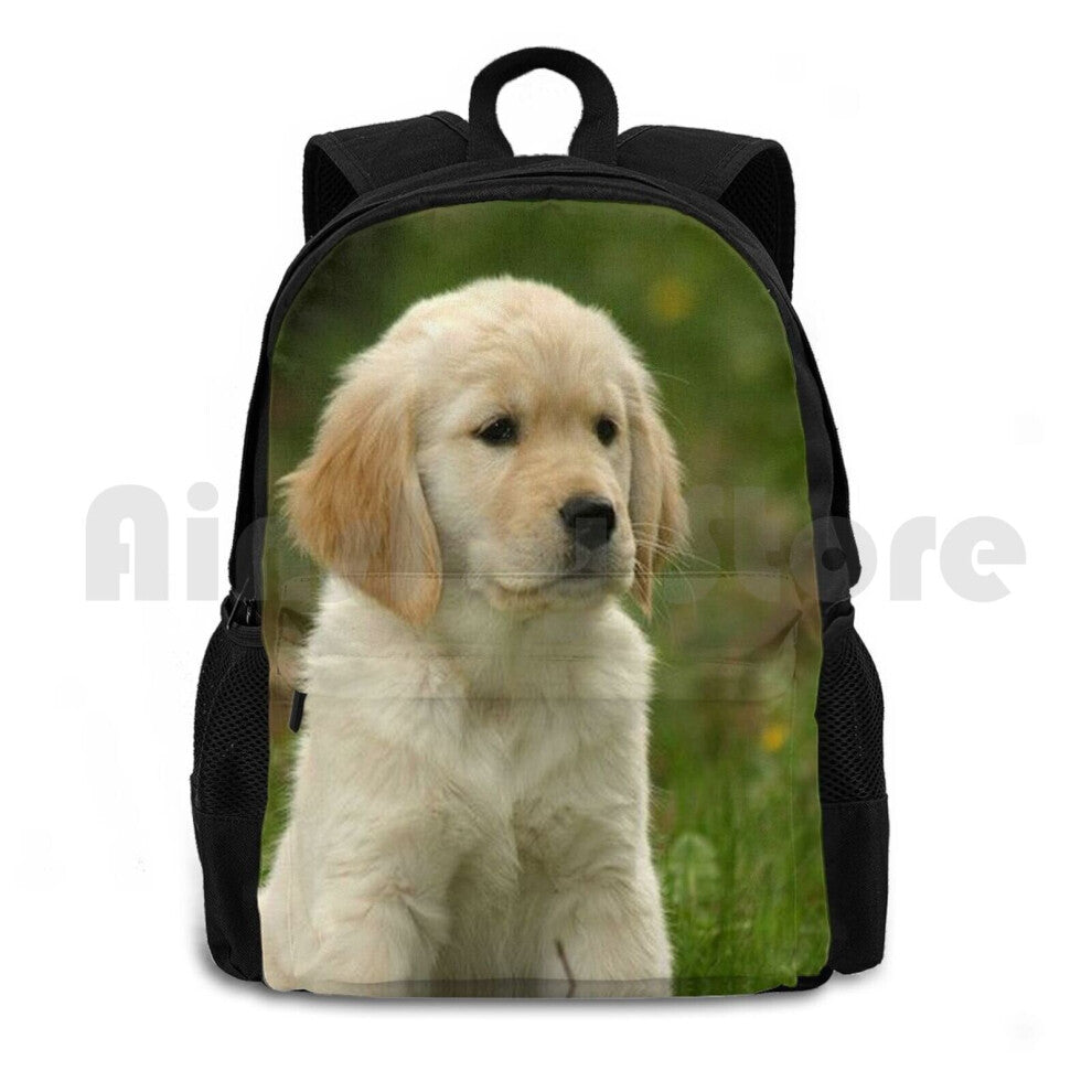 Golden Retriever! Puppy! Outdoor Hiking Backpack Riding Climbing Sports Bag Dog Pets Golden Retriever Pet Dogs Dog Art Golden