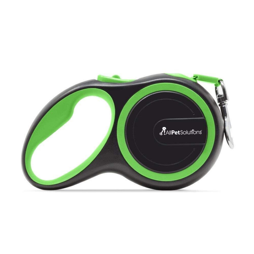 Retractable Dog Lead Heavy Duty  - Size 8M - 50KG - Colour - Black & Green