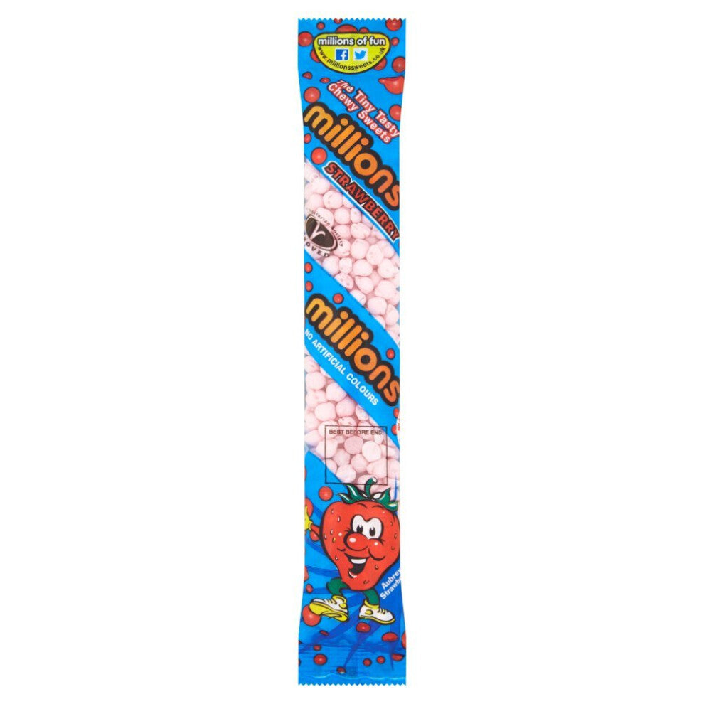 Millions Strawberry Tubes 60g ( pack of 12 )
