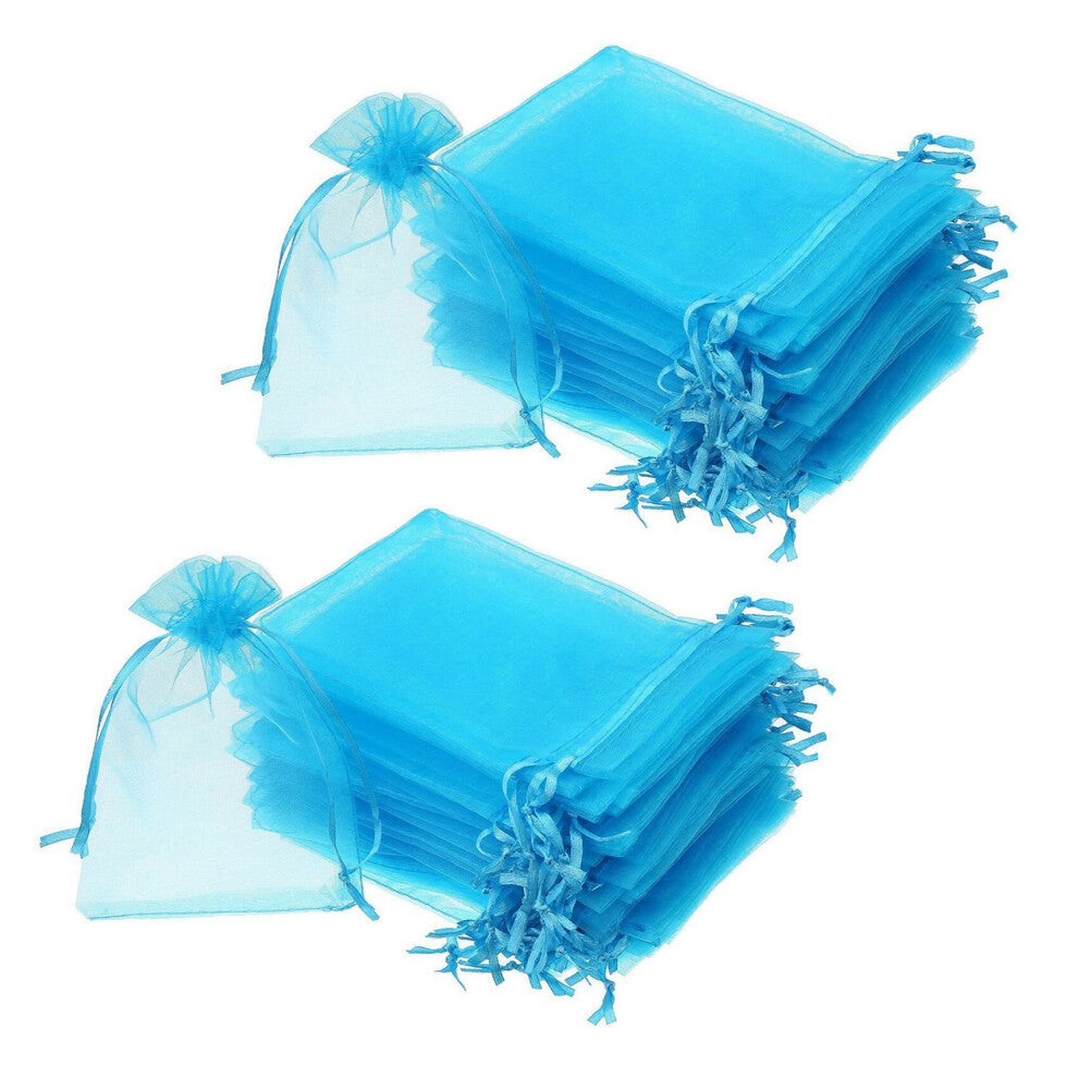 100 Pieces 4 By 6 Inch Organza Gift Bags Drawstring Jewelry Pouches Wedding Party Favor Bags ()