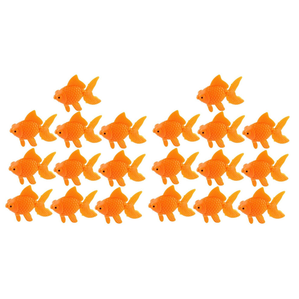 Aquarium Orange Plastic Goldfish Ornament Aquarium Decoration 20 Pcs