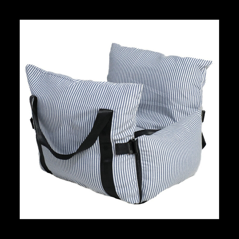 New Pet Car - Bag Puppy-Car Back -Protector Removable Handheld & Car Blue Fine Stripe