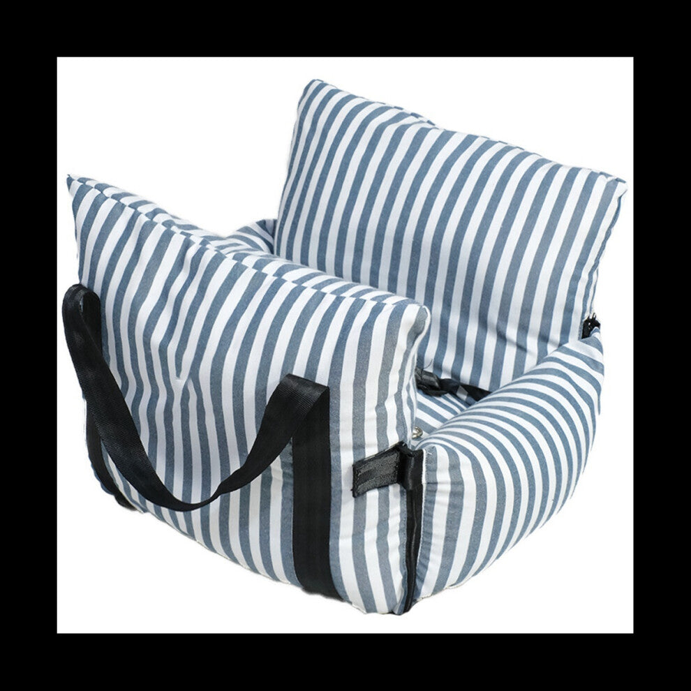 New Pet Car - Bag Puppy-Car Back -Protector Removable Handheld & Car Blue Bold Stripe