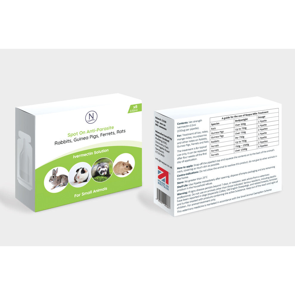 Spot On Anti-Parasite for Rabbits, Guinea Pigs, Ferrets & Rats