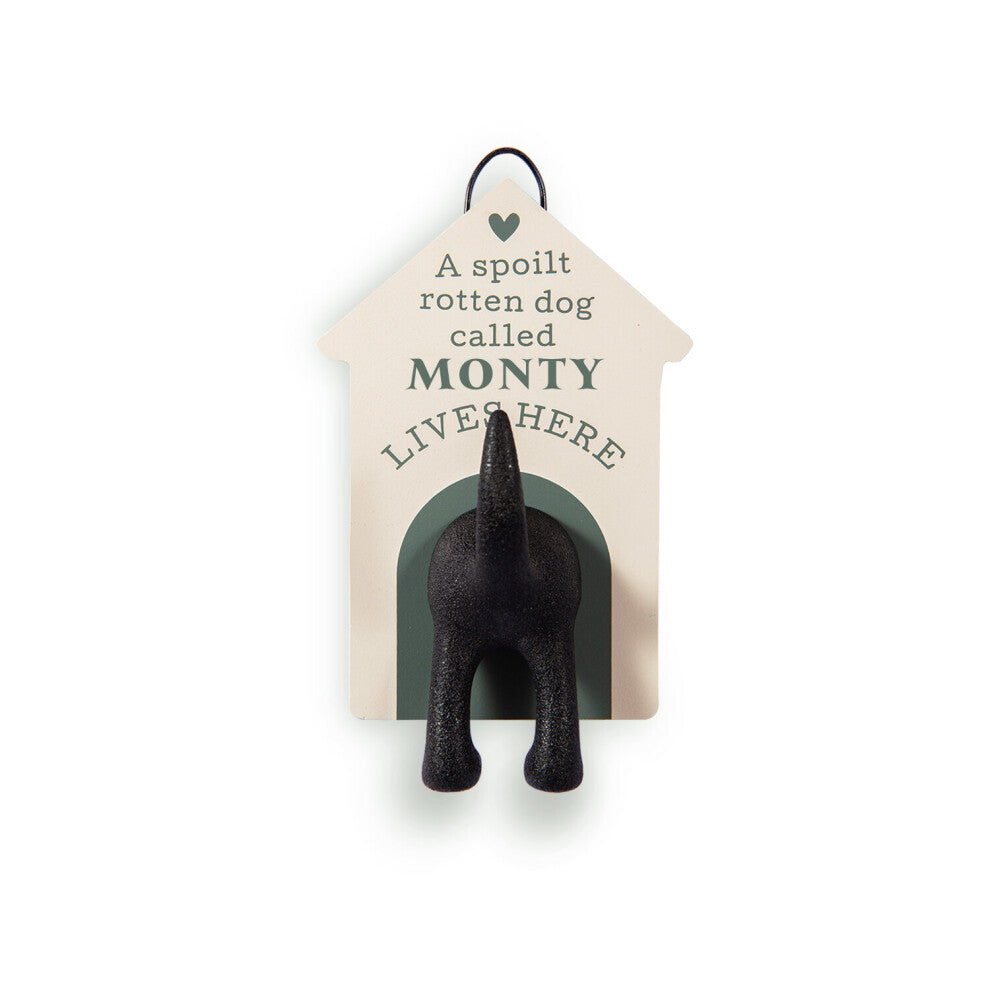 Dog Lead Hook Hanger Spoilt Puppy Homeware Funny Cream Pet - Monty