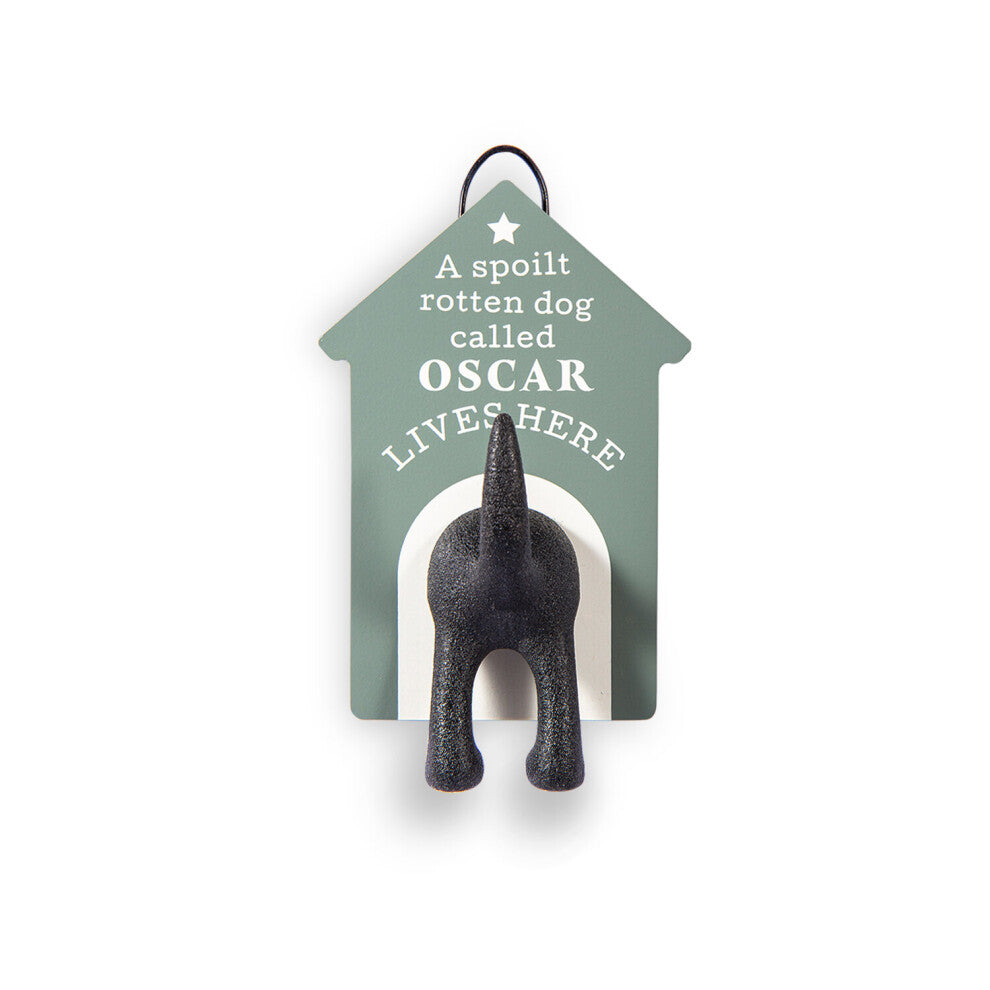 Dog Lead Hook Hanger Spoilt Puppy Homeware Funny Sage Pet - Oscar