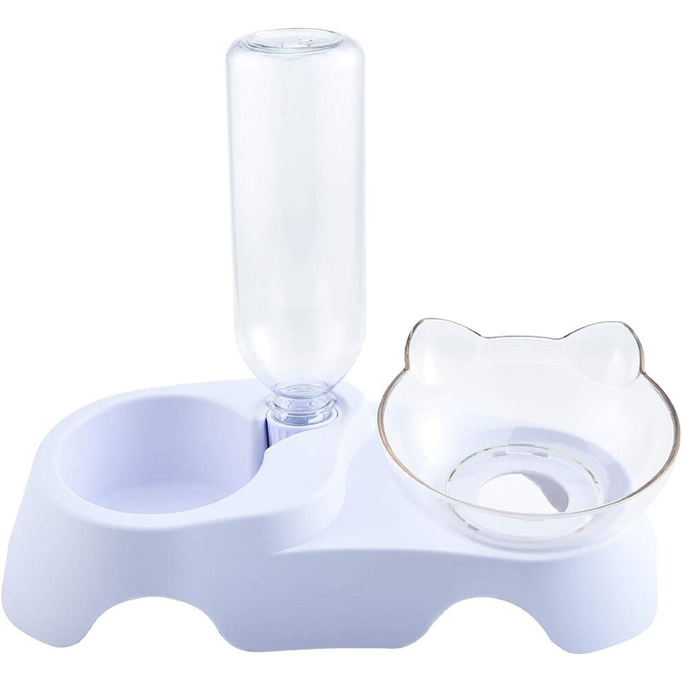 Cat Bowls, Cat Food Bowl with Raised Stand, 2 in 1 Automatic Slow Feeder for Kitten Puppy