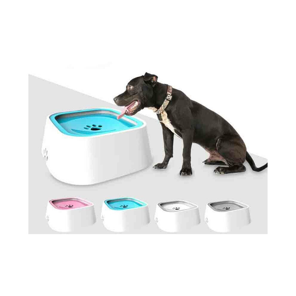 Splash-proof pet water bowl, avoid slowly floating water bowl with wet mouth, blue