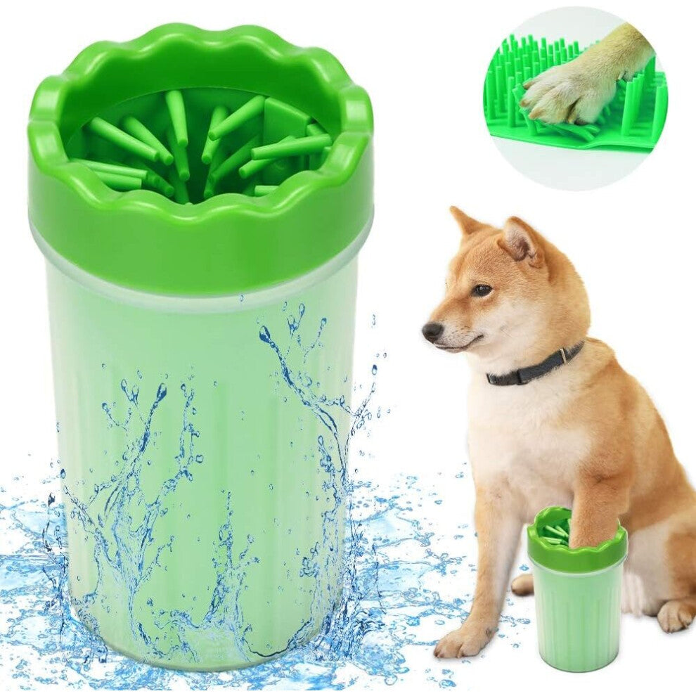 Portable Pet Paw Cleaner for Dogs Cats 10 x 8.5 x 15cm Green