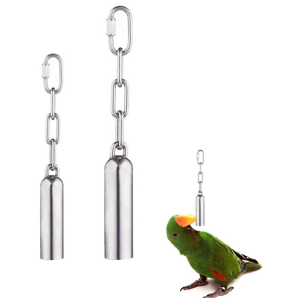 Parrot Bells Toy 2pcs Stainless Steel Bell Toys for Parrots Bird Cage Toy Bird Bell Toys Parrot Cage Toys