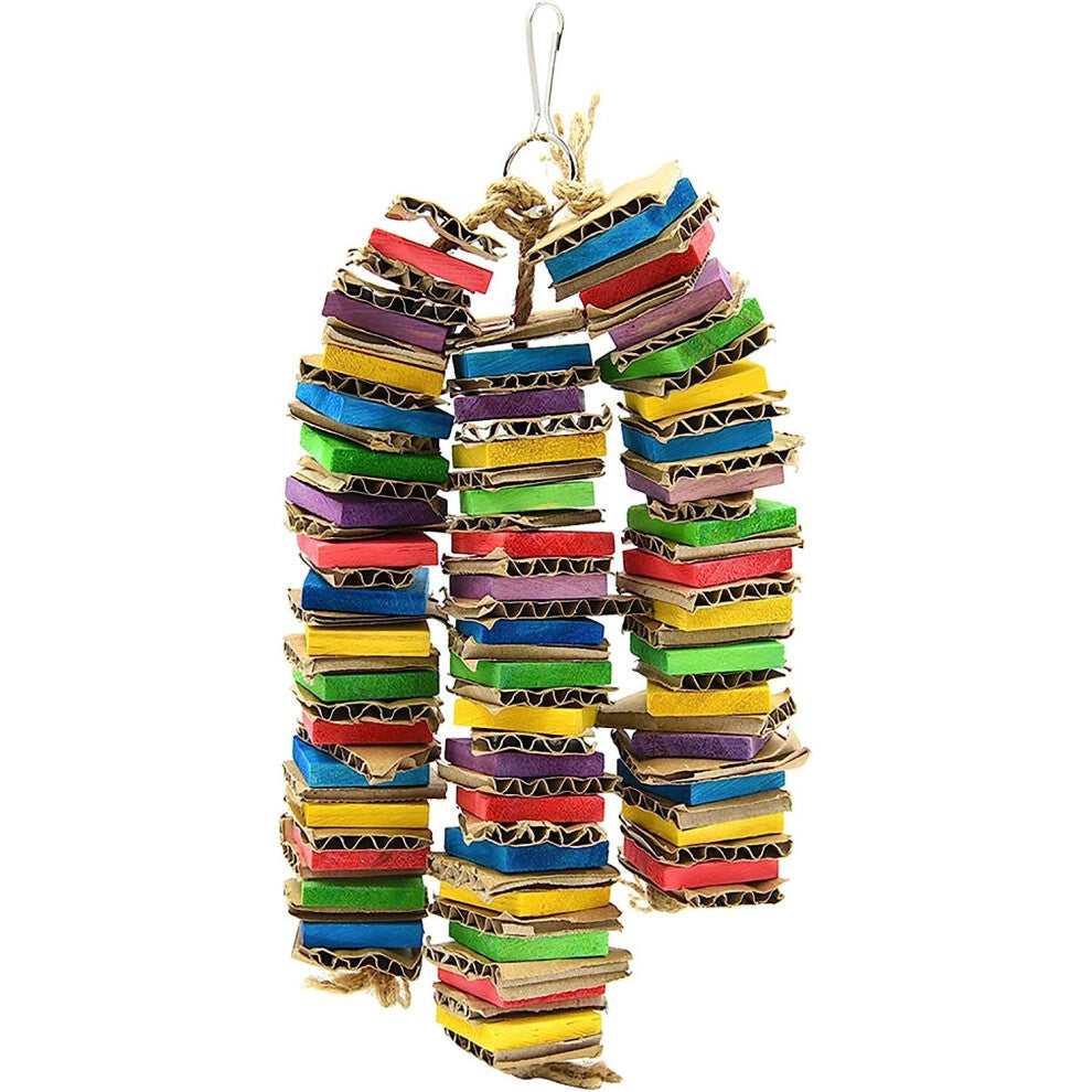 Toys&Agrave; Bird Chew, Colorful Hanging Blocks Toys with String Wooden Parrot Game - 3PCS