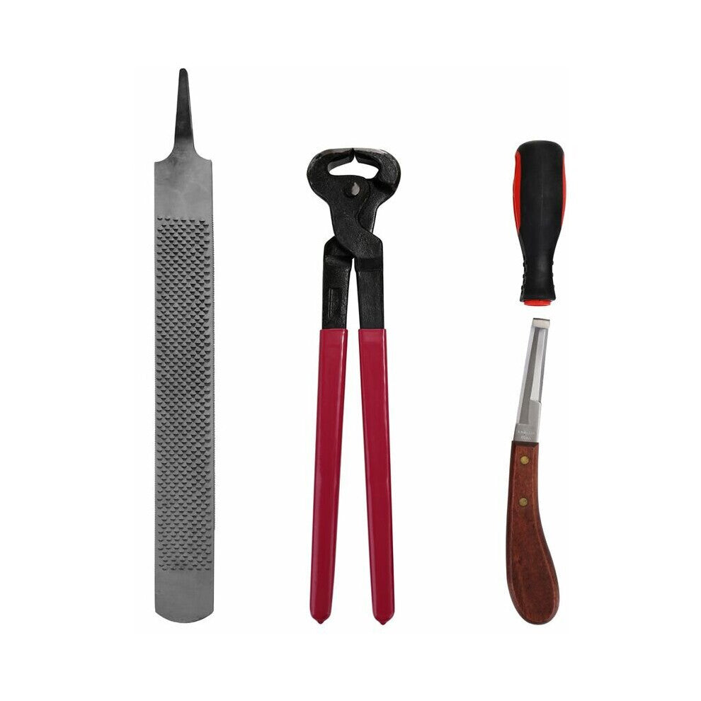 4pcs Horse Farrier Hoof Clip Trim Shoeing File Rasp Handle Hoof Cutter Tool Horse Care Accessory