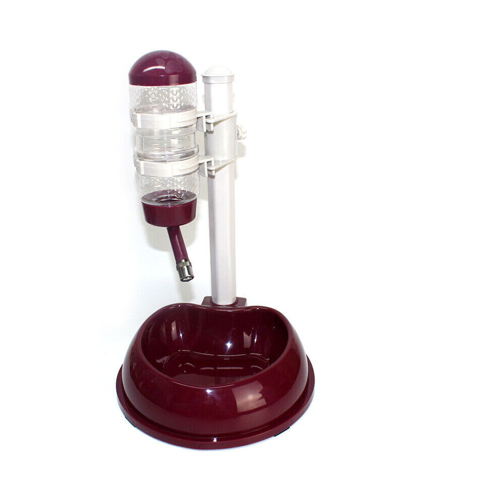 Dog Water Bottle Bowl Automatically Feeding Water Height Adjustable Dispenser for Dog Cat(Brown)