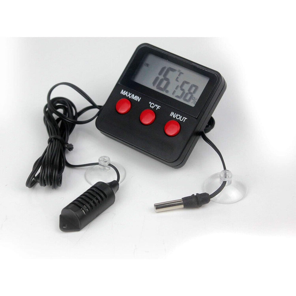 Digital Max-Min Digital Thermometer-Hygrometer Kit with External Probes for Reptile Terrarium