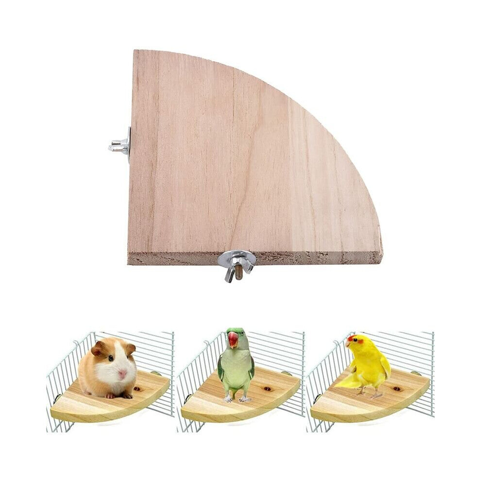 Bird Cage Perch Stand Platform Parakeet Toy Fan Wooden Fan Shape Parrot Playground Cage Accessory
