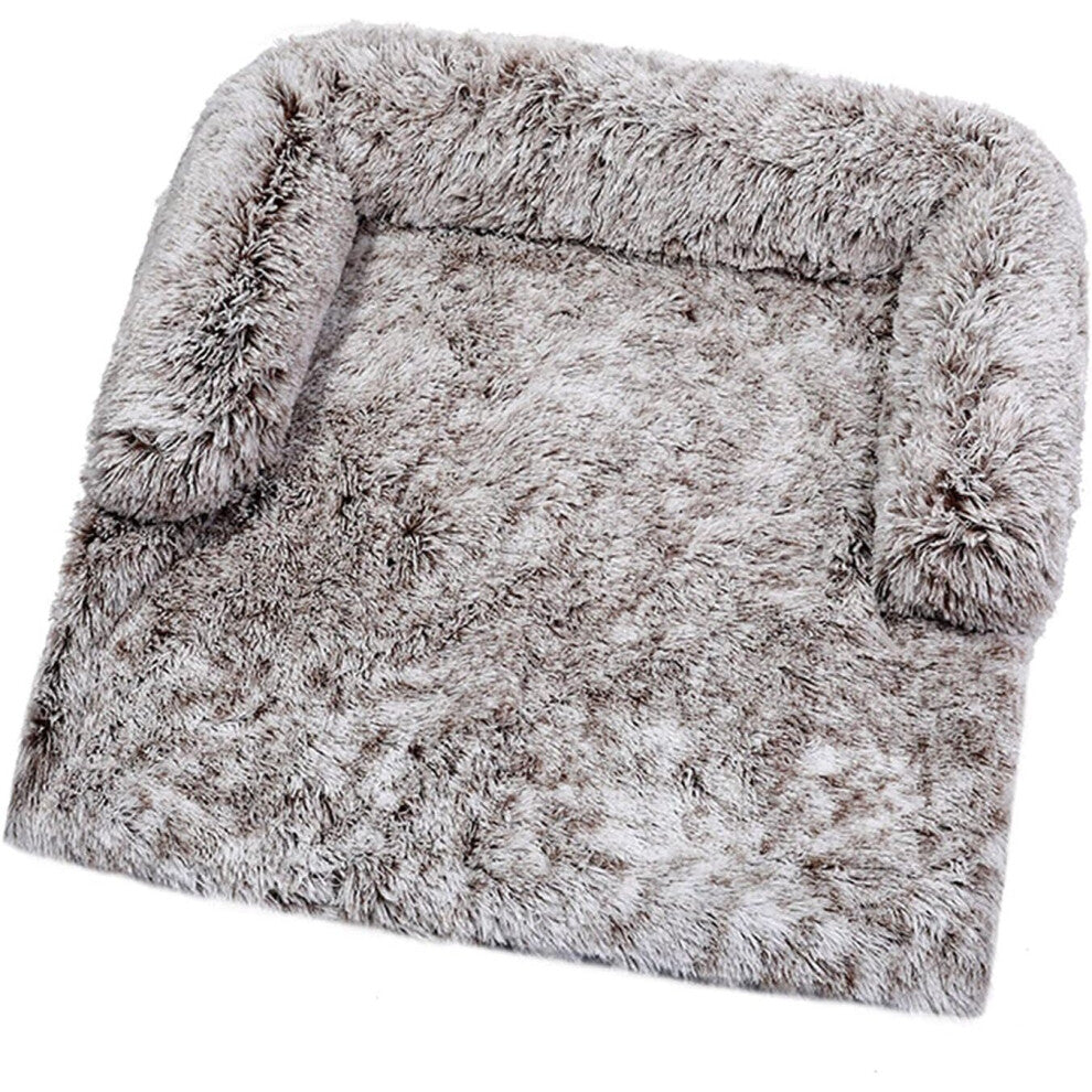 Soft Plush Dog Mat, Ultra Soft Washable Fur Pet Calming Dog Bed (M, Coffee)
