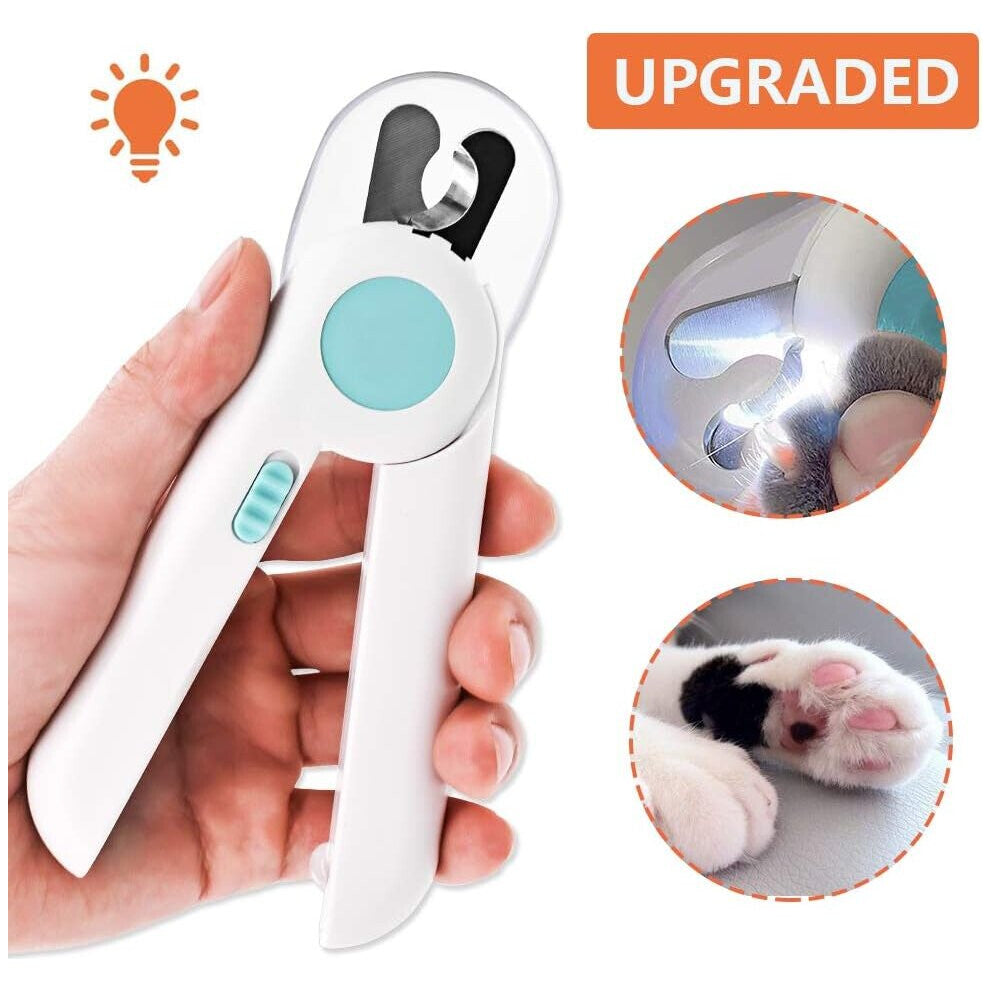 Dog Nail Clipper, Cat Nail Clipper, Professional Pet Claw Clipper, with LED Lights and Splash Guard, for Small and Medium Pets