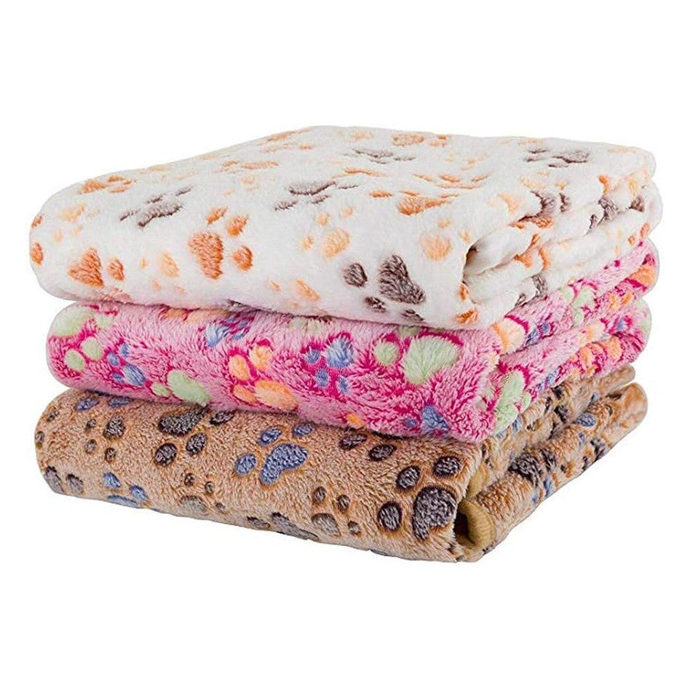 Soft Dog-Cat Blanket, 3pcs Soft Warm Animal Fleece Blanket Bed Mat Blanket Cushion Dog,Soft Blanket Waterproof Pet Car Cushion Mat Pattern